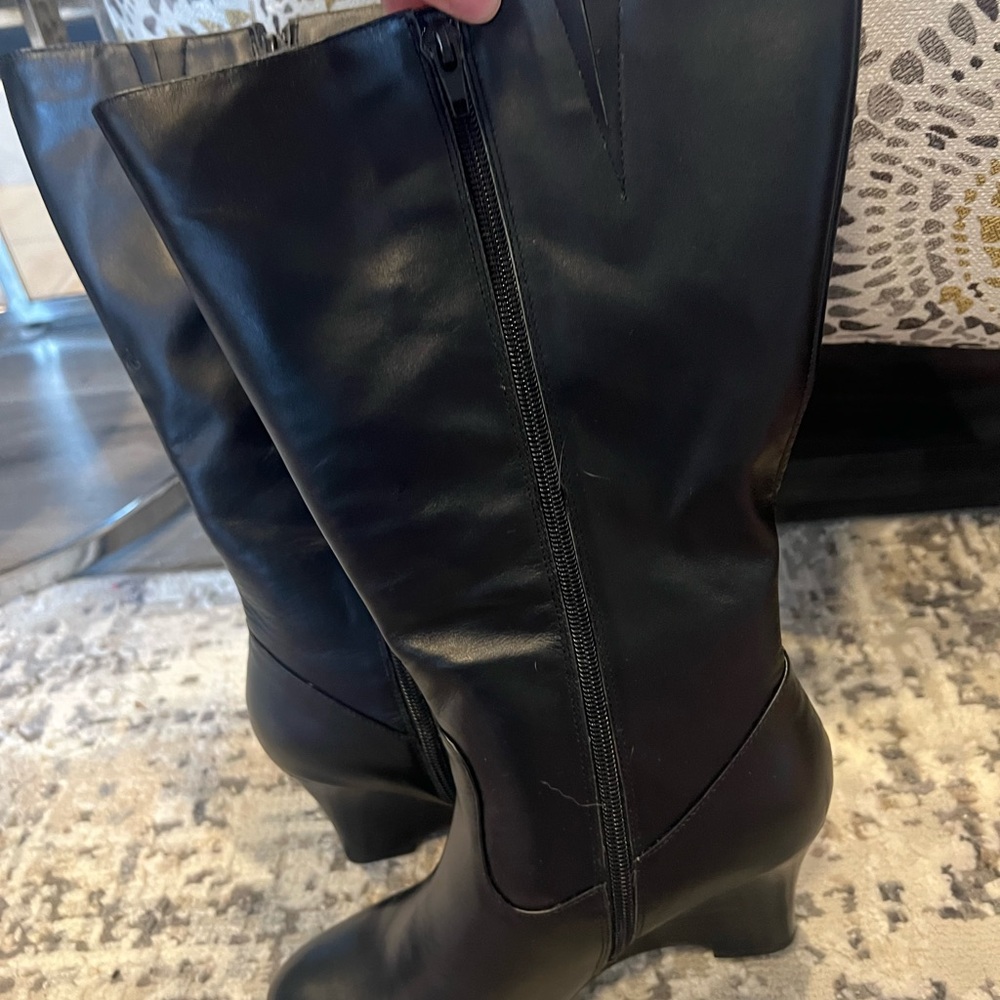 Women’s black leather Fitzwell boots size 7.5 extra wide calf - Picture 4 of 7
